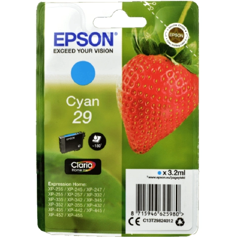 Tusz Epson T29 / C13T29824012 Cyan do drukarek (Oryginalny [3.2ml]